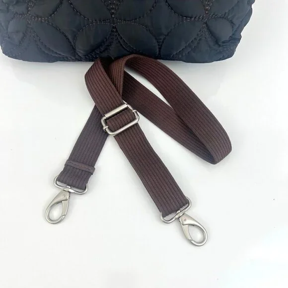 Fossil Key - Per Black  Quilted Nylon Handbag with Detachable Shoulder Strap - Picture 10 of 12